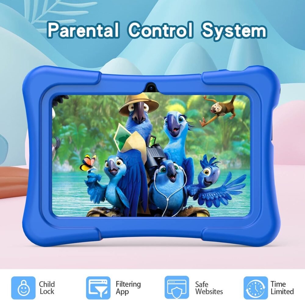 PRITOM 7 inch Tablet for Kids with Solid Case, Kids Tablets 32GB with Parental Control, Pre-Installed APPs Free Games, Learning Educational Toddler Tablet WiFi, Bluetooth, Camera - Image 5
