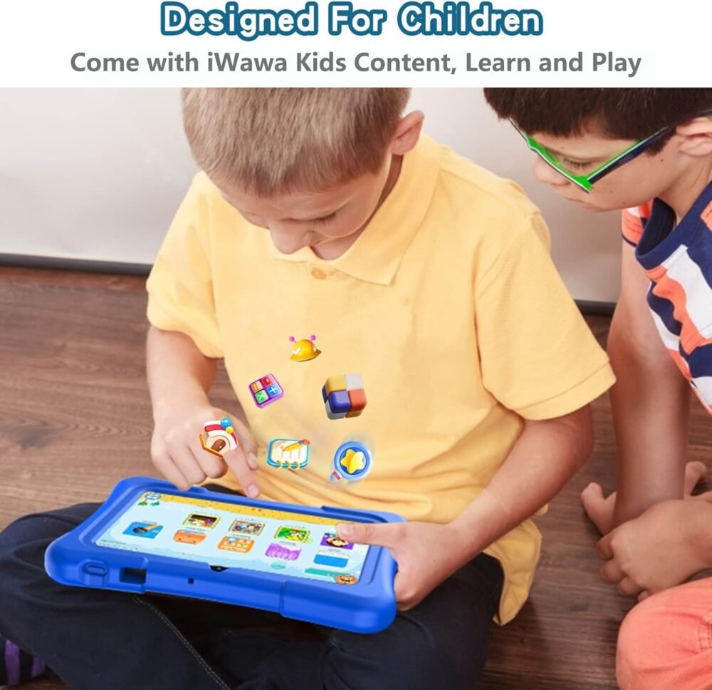 PRITOM 7 inch Tablet for Kids with Solid Case, Kids Tablets 32GB with Parental Control, Pre-Installed APPs Free Games, Learning Educational Toddler Tablet WiFi, Bluetooth, Camera - Image 7