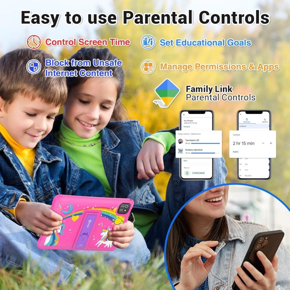 Contixo 10" Kids Tablet - K103 Android Learning Tablet with Exclusive 80 Disney Storybooks (Value $350), 32GB Storage, WiFi, Parental Controls & Kid-Proof Case - Pink - Image 5