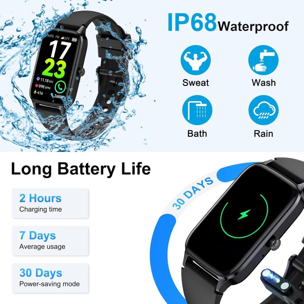 Smart Watch for Men Women(Answer/Make Call), 2025 HD Touch Fitness Activity Tracker 1.57” Smartwatch with Heart Rate/Sleep Monitor/Pedometer/113+ Sports, IP68 Waterproof Fitness Watch for Android iOS - Image 8