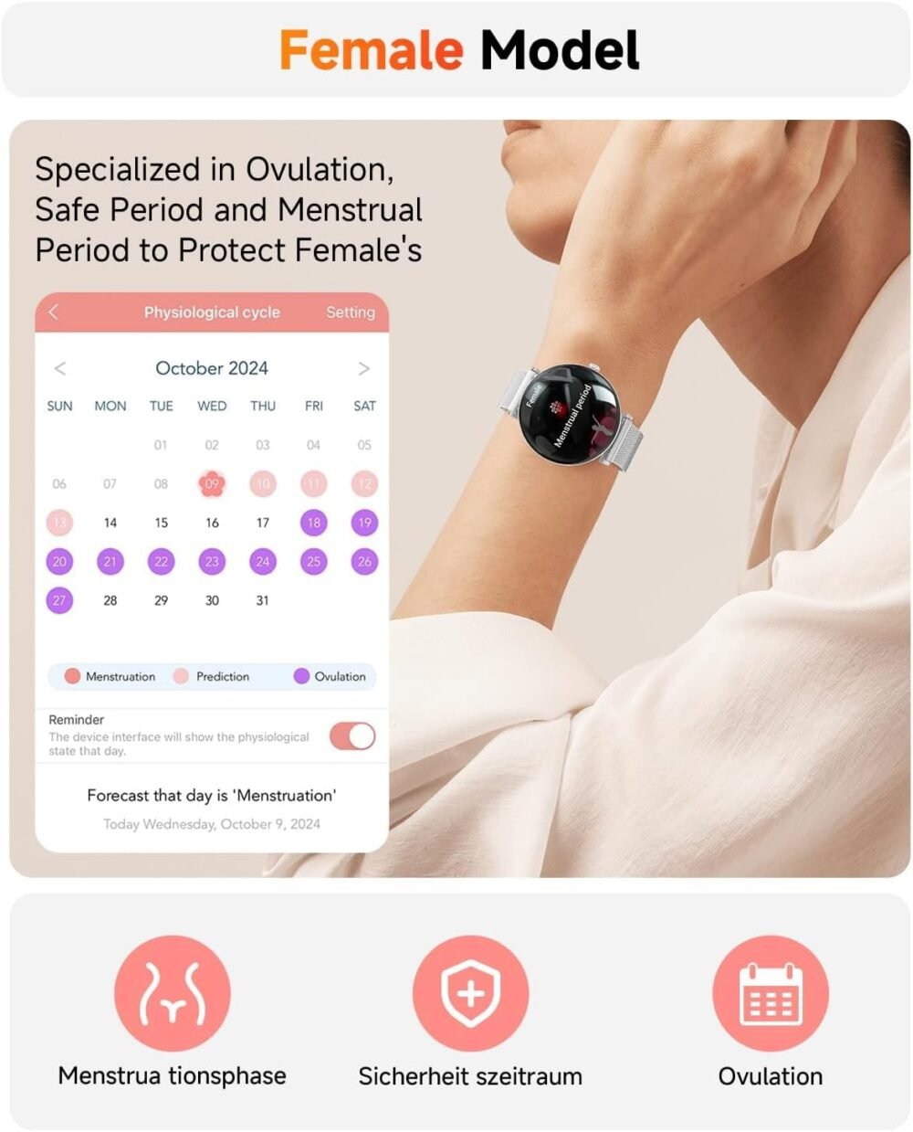 Smart Watches for Men Women [Calls/2 Bands/Metal Thin Body] for Android iPhone Samsung Compatible,1.43" Micro-Spherical AMOLED Screen,IP68 Waterproof Sports Watch Sleep/Heart Rate Monitor Pedometer - Image 8