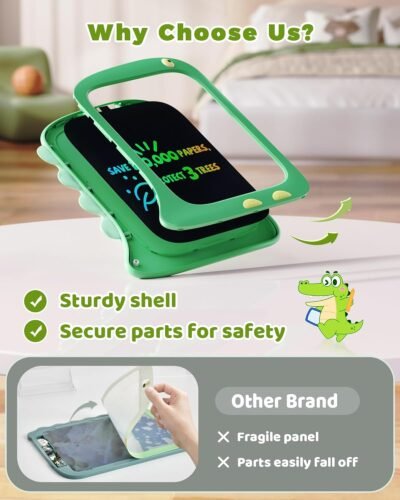 KOKODI LCD Writing Tablet Doodle Board, 3 4 5 6 Year Old Boys Toys Gifts, 8.5 Inch Drawing Pad Airplane Travel Road Trip Essentials, Dinosaur Toddler Kids Games Birthday Christmas Stocking Stuffers - Image 4