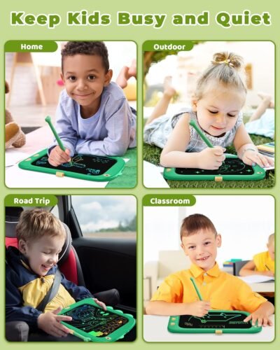 KOKODI LCD Writing Tablet Doodle Board, 3 4 5 6 Year Old Boys Toys Gifts, 8.5 Inch Drawing Pad Airplane Travel Road Trip Essentials, Dinosaur Toddler Kids Games Birthday Christmas Stocking Stuffers - Image 8