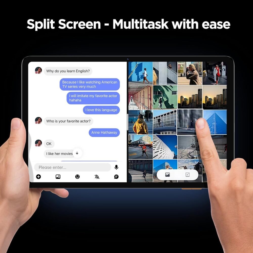 Android Tablet, 10.1 inch Android 14 Tablet, Octa-core Processor, RAM 12GB, ROM 128GB (Up to 2 TB), 800 x 1280 Resolution, WiFi 6 & Bluetooth 5.4, Dual Cameras, Dual Speakers, 6000mAh Battery, Black - Image 8