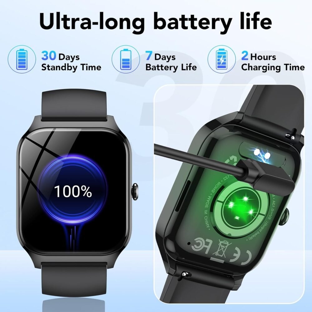 Smart Watch, 1.85" Smartwatch for Men Women(Answer/Make Call), 2025 Fitness Watch with 115+ Sports Modes/Heart Rate/SpO2/Pedometer/Sleep Monitor, IP68 Waterproof Activity Tracker for Android iOS - Image 7