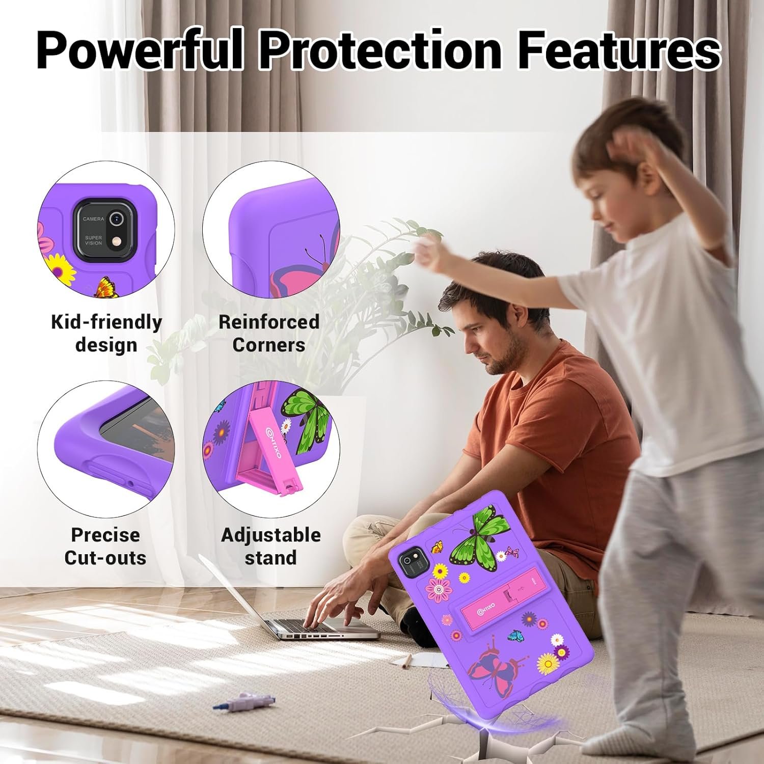 Contixo 10" Kids Tablet - K103 Android Learning Tablet with Exclusive 80 Disney Storybooks (Value $350), 32GB Storage, WiFi, Parental Controls & Kid-Proof Case - Purple - Image 7