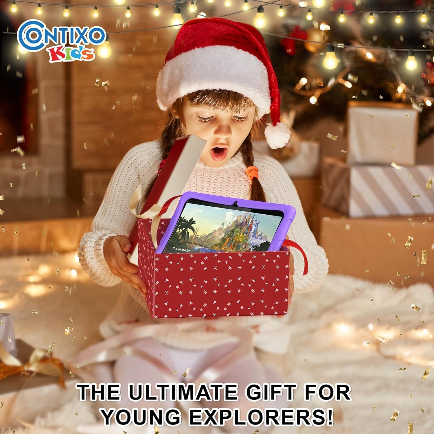 Contixo 10" Kids Tablet - K103 Android Learning Tablet with Exclusive 80 Disney Storybooks (Value $350), 32GB Storage, WiFi, Parental Controls & Kid-Proof Case - Purple - Image 8