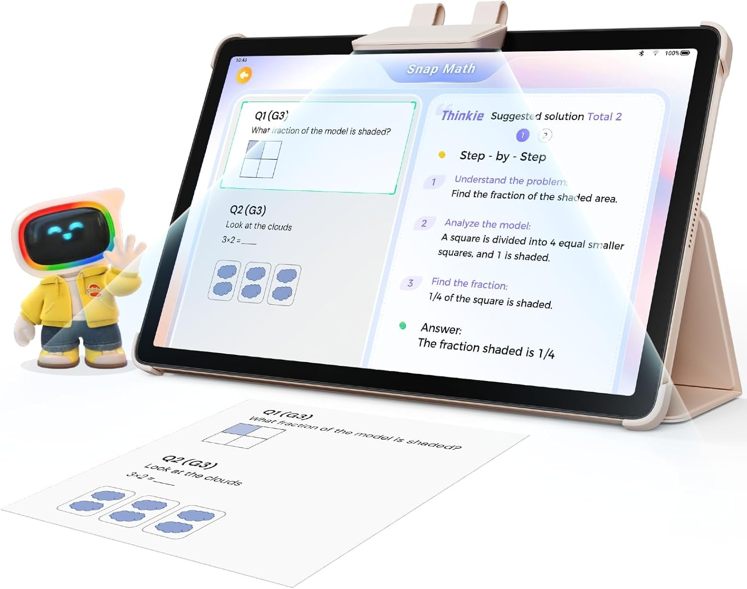 AI Kids Tablet with Scanner - 50000+ Content AI Tutor Learning Tablet with ELA, Math, ABC, Word, Read, Phonics, STEAM for Homeschooler Educational Study for PreK - G6 (TalPad T100, Standard) - Image 2