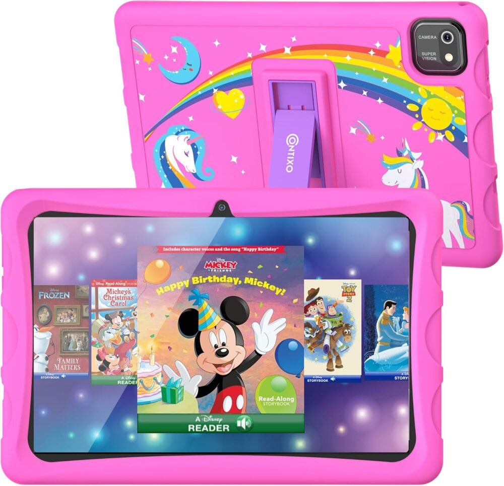 Contixo 10" Kids Tablet - K103 Android Learning Tablet with Exclusive 80 Disney Storybooks (Value $350), 32GB Storage, WiFi, Parental Controls & Kid-Proof Case - Pink - Image 2