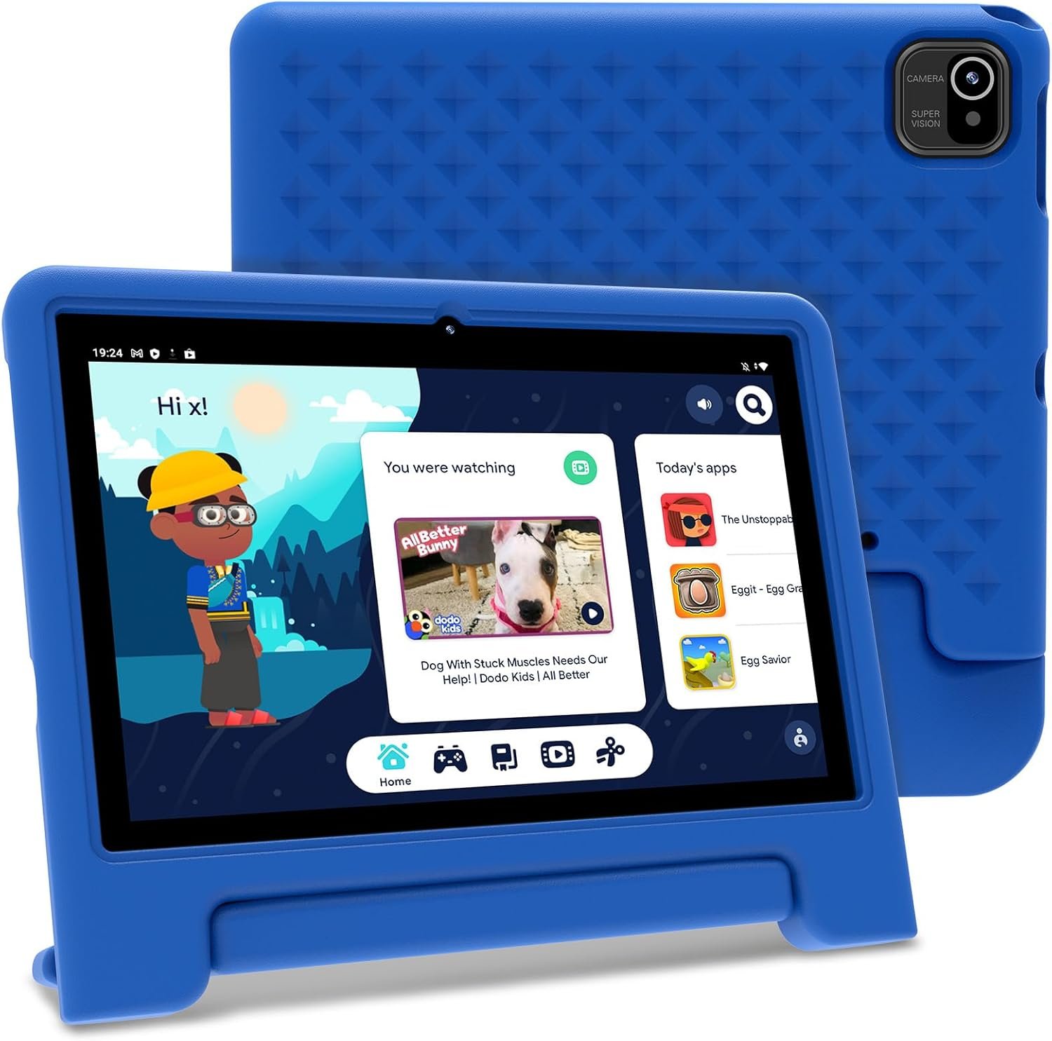 Kids Tablet, 10 inch Tablet for Kids with EVA Shockproof Case, 2+32GB(SD Expandable up to 512GB), Pre-Installed Google Kids Space, Parental Control, YouTube Kids, Gift for Child - Blue - Image 2