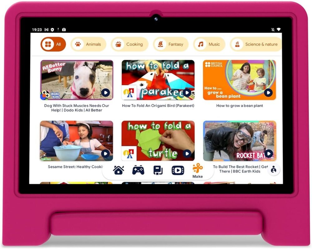Kids Tablet, 10.1-inch Android 13 Tablet for Kids, Expandable Storage, Long Battery Life, WiFi, Bluetooth, Drop-Proof Case, HD Display, for Toddlers and Children-Pink - Image 2