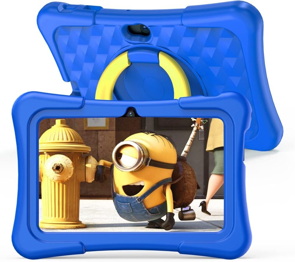 PRITOM 7 inch Tablet for Kids with Solid Case, Kids Tablets 32GB with Parental Control, Pre-Installed APPs Free Games, Learning Educational Toddler Tablet WiFi, Bluetooth, Camera - Image 2