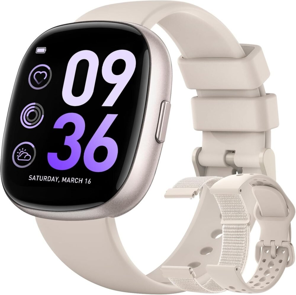 Sanorum Smart Watches for Women Men with Call: Fitness Trackers with 24-Hour Heart Rate SpO2 Sleep Monitor 120+ Sport Mode 5ATM Waterproof Smartwatch Compatible with iPhone Android Phones Starlight - Image 2