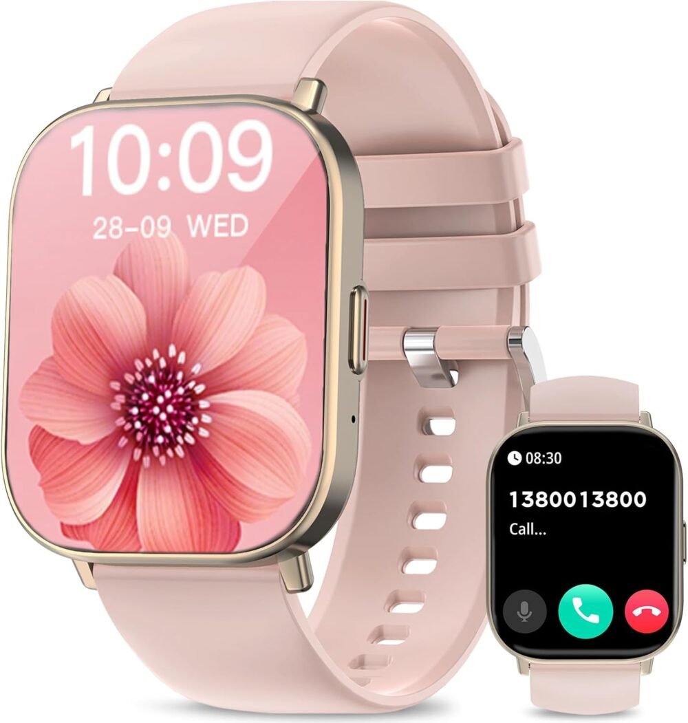 Smart Watch, 2.01” HD Smart Watches for Women, Fitness Tracker Watch with Blood Pressure/Heart Rate/Sleep Monitor, Bluetooth 5.2 Smartwatch for Android/iOS Phones, IP67 Waterproof Sport Watch (Pink) - Image 2