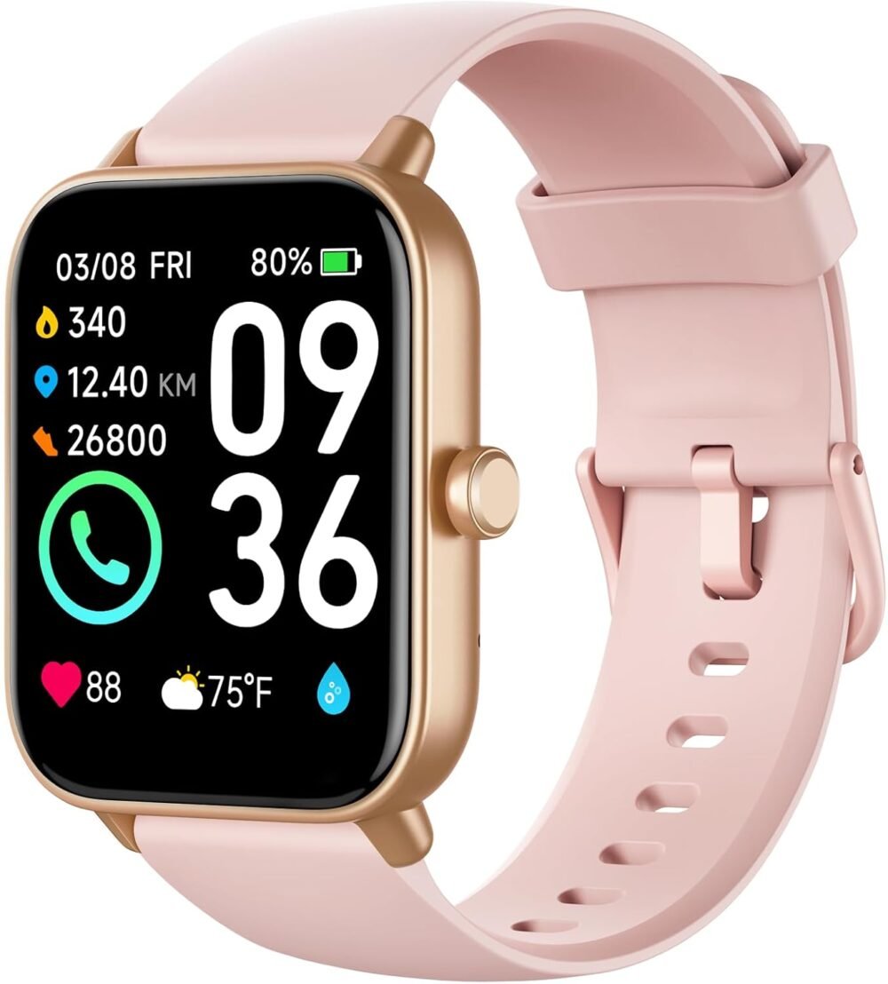 Smart Watch for Women,Fitness Watch(Answer/Make Call),Alexa Built-in, [24H Heart Rate Sleep Blood Oxygen Monitor],5ATM Waterproof,100 Sports Modes Step Calorie Watches for iOS&Android Phones - Image 2