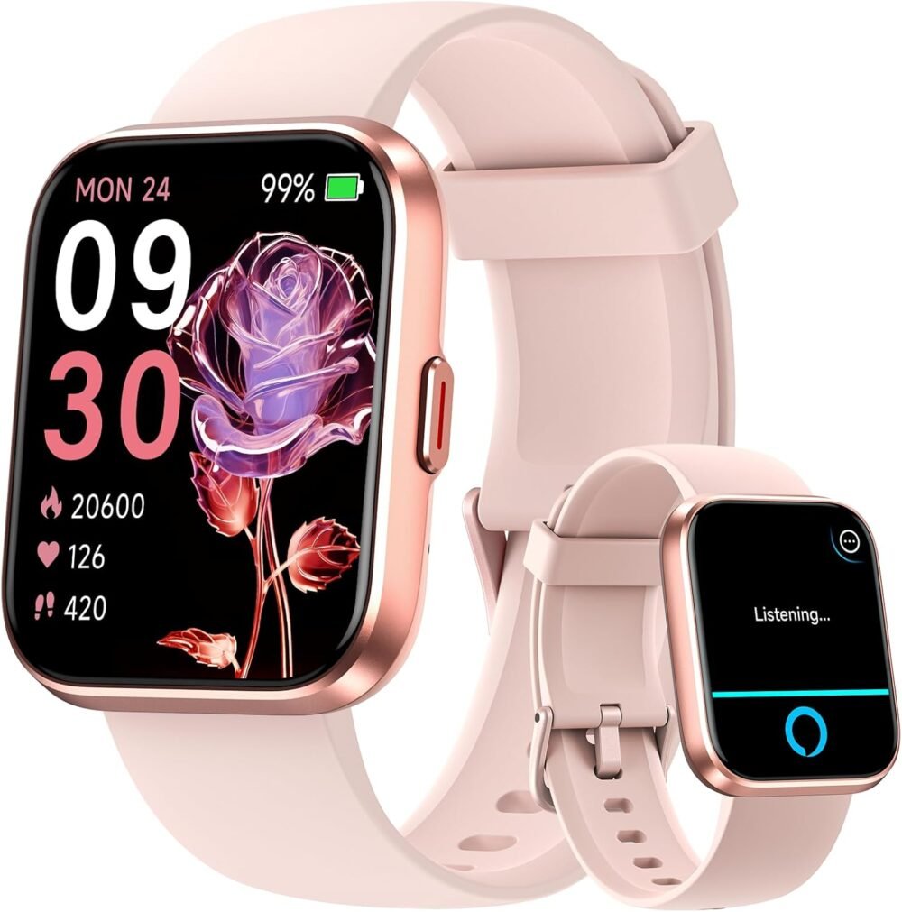 Smart Watches for Women, Alexa Built-in Fitness Watch with 1.8" LCD Screen & Bluetooth Call (Make/Answer), Heart Rate/SpO2/Sleep Monitor, 100 Sports, IP68 Waterproof Smartwatch for Apple Android - Image 2