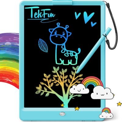 TEKFUN LCD Writing Tablet Doodle Board, 10inch Colorful Drawing Tablet Writing Pad, Kids Travel Essentials, Toddler Toys for 3 4 5 6 7 8 Year Old Girls Boys (Blue) - Image 2