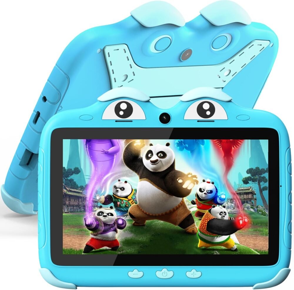 YINOCHE Kids Tablet for Kids 3-7 7'' Toddler Tablet for Toddlers Android Kids Tablets 32G Tablets for Kids WiFi Children's Tablet with Parental Control Shockproof Case Support YouTube Netflix (Blue) - Image 2